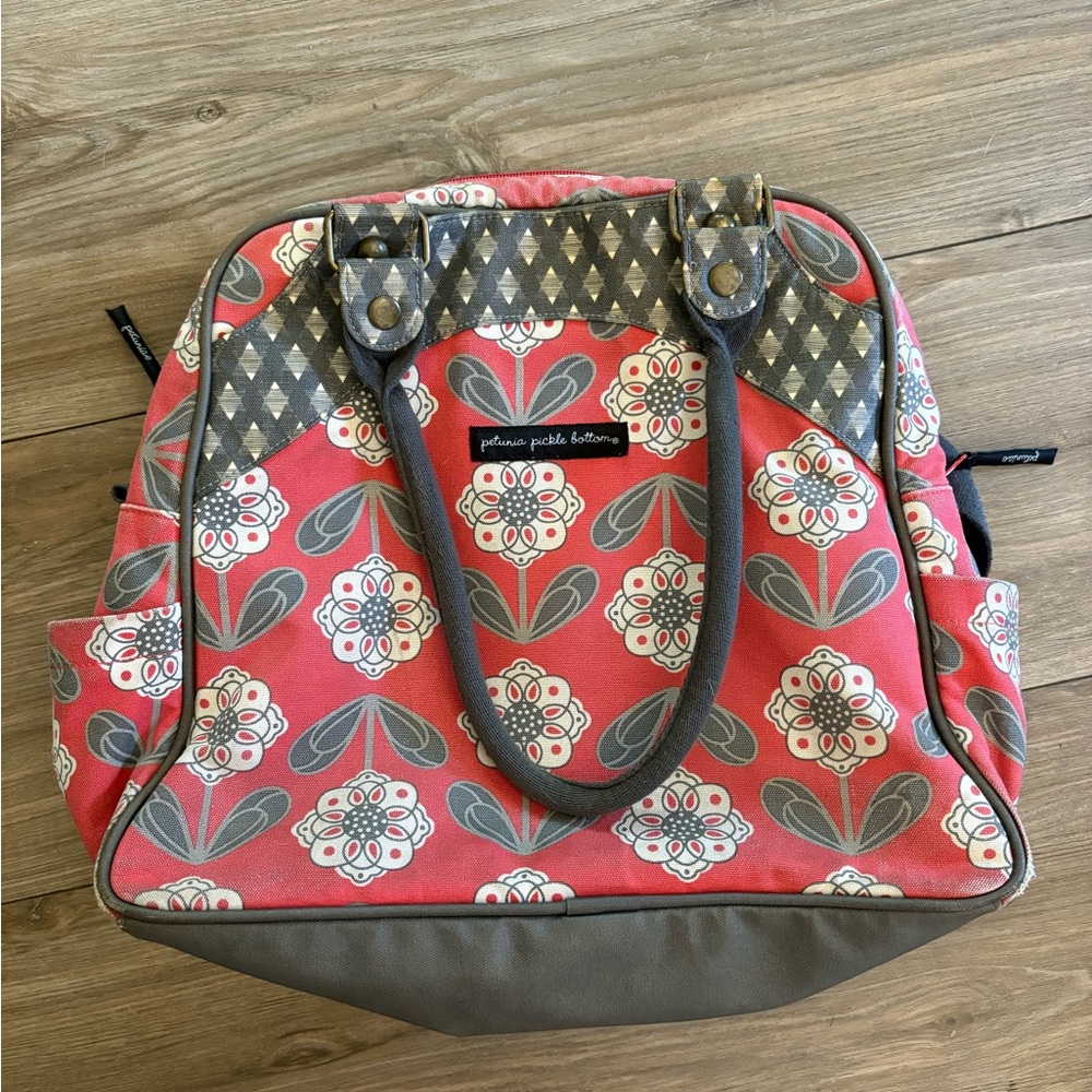 Petunia Pickle Bottom Coral Floral Baby Bag